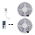 Miniatyrbilde 3 av 8: 10m/32,4ft LED Fargerik Lysstripe med 44-tasters Fjernkontroll 5050 RGB Infrarød Ambient Lysstripe for Bryllup EU Plugg 100‑240V