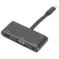 Pikkukuva 3 / 8: Laajennusadapteri 5 in 1 TypeC HDMI VGA Audio Output Virtalähde Monitoiminen Musta (Musta)
