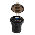 Miniatyrbilde 4 av 8: 3.1A Dobbel USB Bil Lader Strømadapter med Voltmeter DC 12V (Blå)