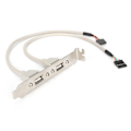Miniatyrbillede 3 af 8: Frontpaneludvidelse 2 porte USB 2.0 Plug and Play med slotpladebeslag panelkabeladapter