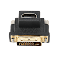 Miniatyrbilde 6 av 8: 90° Adapter HD Multimedia Interface Hunn til DVI Hann Konverter for Skjerm Grafikk