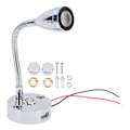 Pikkukuva 1 / 8: RV-lukuvalo LED-kromi sisätilojen sängyn vieressä oleva lamppu veneelle ja jahdille USB 3 säädettävää valon väriä kosketuslampun DC12-24V