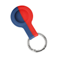 Miniatyrbilde 4 av 8: Tofarget Silikon Beskyttelsesdeksel med Metallspenne Kompatibel for IOS Locator Rød+Blå