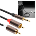Pikkukuva 5 / 8: Audio Line Kaiutinkaapeli Tietokone Subwoofer Kaapeli Puhelinlisävaruste 2-in-1 3,5 mm Uros - 2RCA 2 metriä