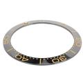 Miniatyrbillede 3 af 8: Keramisk Urkrans Ring Professionel 38mm Urkrans Indsats Reservedele Tilbehør til Urmager Sort Base Guld Ciffer