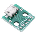 Pikkukuva 4 / 8: 10 kpl Micro USB -naarasliitin DIP-adapterilevyyn 5-nastainen 2,54 mm nousu