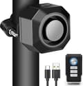 Wireless Bicycle Alarm - USB Rechargeable, Anti-Theft Vibration Alarm, 110 dB Volume, Adjustable Sensor - Remote Control Included