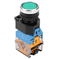 Miniatyrbillede 2 af 8: 22mm Fladt Hoved Grøn Trykknap Momentary Switch Med LED Lys 220V