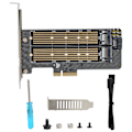 Miniatyrbillede 1 af 8: Riser Card SSD til PCIE SATA DualDisk Transfer Udvidelseskort til Windows OS X LINUX
