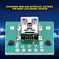Miniatyrbillede 7 af 8: 10 stk. Mini USB til DIP Adapterkort 5P til 2,54 mm PCB Board DIY USB Strømforsyning
