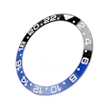 Miniatyrbild 4 av 8: 38mm Diameter Svart Blå Klocka Bezel Insats Basring Vit Karaktär Keramisk GMT Armbandsur Bezel Insats Ring