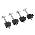 Miniatyrbillede 8 af 8: 4 stk. Værktøjskasse Fastgørelsesstropper J-kroge Aluminium Legering Sort Universal til Pickup Truck
