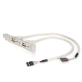 Miniatyrbillede 1 af 8: Frontpaneludvidelse 2 porte USB 2.0 Plug and Play med slotpladebeslag panelkabeladapter