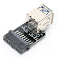 Miniatyrbild 2 av 8: 19PIN till 2-Port USB 3.0 Adapter Konverter Svart ABS Datortillbehör