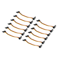 Pikkukuva 7 / 8: 10 kpl SATA-kaapeleita 15-nastainen 90 asteen uros-naaras virtajohdon jatkoadapteri HDD SDD optisille asemille