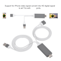 Miniatyrbillede 2 af 8: 3 Farver Telefon til HDMI Kabel til IOS Interface Digital AV Adapter 1080P Plug Play til IOS Android Hvid
