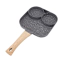 Miniatyrbillede 4 af 8: 4 Huls Stegepande Non-Stick Varmebestandig Omeletpande til Pandekager Burgere Køkkentilbehør til Gas- og Induktionskomfur Sort