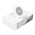 Miniatyrbilde 4 av 8: 10W Digital Vekkerklokke Ett-Knapps Løfte LED Speil Elektronisk Klokke med 10W Trådløs Lading for Soverom Kontor Hjem EN001 Hvit