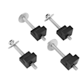 Miniatyrbillede 2 af 8: 4 stk. Værktøjskasse Fastgørelsesstropper J-kroge Aluminium Legering Sort Universal til Pickup Truck