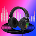Miniatyrbillede 6 af 8: K3 Sort Rød ABS Gaming Headset RGB Hovedtelefoner til PS4/Xbox one x/Xbox one/PC/Laptop/PSP/Tablet PC/IOS/Android Sort Rød (RGB Lys)