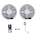 Miniatyrbilde 2 av 8: 10m/32,4ft LED Fargerik Lysstripe med 44-tasters Fjernkontroll 5050 RGB Infrarød Ambient Lysstripe for Bryllup EU Plugg 100‑240V