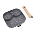 Miniatyrbillede 3 af 8: 4 Huls Stegepande Non-Stick Varmebestandig Omeletpande til Pandekager Burgere Køkkentilbehør til Gas- og Induktionskomfur Sort
