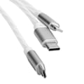 Pikkukuva 8 / 8: 3 in 1 Multi USB -latauskaapeli LED Virtaava Laturi Johto IOS/Type C/Micro Portille Värikäs Valo