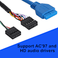 Miniatyrbillede 8 af 8: Computer Chassis Kabinet Frontpanel Audio Interface Panel USB3.0/2.0 med Kabel