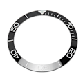 Miniatyrbild 6 av 8: Keramisk Klockring Professionell 38.6mm Klockringsinlägg Ersättningsdelar Tillbehör för Reparation Svart Bas Vit Siffra Prickad Linje