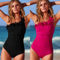 Miniatyrbillede 3 af 4: Kvinders flæser One Shoulder Badedragt Sexet Skinny Beachwear Sommer black XL