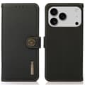 [LLC]KHAZNEH iPhone 17 Pro Fodral RFID Äkta Läder Svart 74