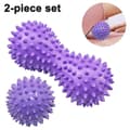 [LLC]Spike Peanut Roller+igelkott Fotmassageboll Set-muskel Djupvävnad Purple