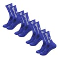 [LLC] 4 par skridsikre sportsstrømper med greb, basketstrømper i bomuld, blå One Size One Size blue