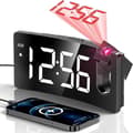 [LLC] Projection Alarm Clock, Digital Clock with 180° Rotatable Projector, 3-Level Brightness Dimmer White Digit