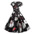 Miniatyrbillede 2 af 4: Dame Jule Swing Skater Vintage Hepburn Aftenfestkjole Pattern D 2XL