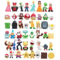 [LLC] Super Mario Figurer Set 48-pack - Inkluderar Luigi, Yoshi, Bowser & Mer