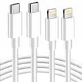 [LLC]2-Pack USB-C to Lightning Cable iPhone Fast Charger 2 Meter White