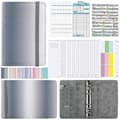 [LLC]A6 Gradient Macaron Binder Handbook Notebook Leather Pu Loose-leaf Book Cash Budget Book With Zi