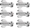 [LLC] 6 Pcs Stainless Steel Wall Hooks Brushed Coat Hanger Hooks Wall Mounted Robe Hook Towel Hook Bathroom for Robe Towel Bedroom Kitchen