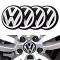 [LLC] 4-pack - Volkswagen VW Center Caps / Hub Emblem - Car Silver Silver 56 mm - Sj\u00e4lvh\u00e4ftande