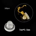 [LLC] Thlicone örhängeskuddar för clip-on – 100-pack transparenta mjuka dynor J