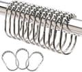 Breda duschdraperiringar krokar, rostfritt stål set om 12 Polished Chrome