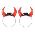 [LLC]2 st LED Devil Horn Hårband Lyser Upp, Röda Halloween Party Kostymtillbehör - DSW