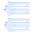 Miniatyrbillede 1 af 4: 2x 220v 27w 4-bens rækker 6500k Dobbelt-h Quad Tube Kompakt Lysstofrør Pære