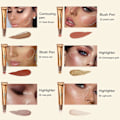 Miniatyrbilde 2 av 5: Jaysuing Multifunksjonell Kosmetisk Kost Reparer Tredimensjonal Flytende Kontur Ansikt Rouge Reparer Highlighter Sminkestift - Lys Rosa-Highlighter Stift