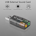Pikkukuva 3 / 5: Ulkoinen USB-äänikorttisovitin Audio 5.1 Virtuaalinen 3D USB - 3,5 mm:n mikrofoni kaiutin kuulokeliitäntä kannettavan tietokoneen sovittimelle
