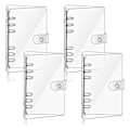 Miniatyrbild 1 av 5: Transparent A6-pärm med 6 ringar, mjuk PVC, budgetpärm, påfyllningsbar, skyddande pärmomslag