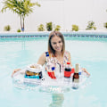 Miniatyrbild 5 av 5: Uppblåsbar Flytande Dryckeshållare Premium Flytande Dryckeshållare För Pool, Badtunna Tillbehör Kylare