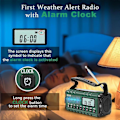 Miniatyrbild 2 av 5: Nödradio, AM/FM/ Vevradio Soldriven 10000mAh Telefonladdare Radio, LCD-Display Väckarklocka