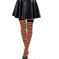 Pikkukuva 1 / 2: Halloween-naisten oranssit ja mustat pitkät raidalliset reisi-sukat
